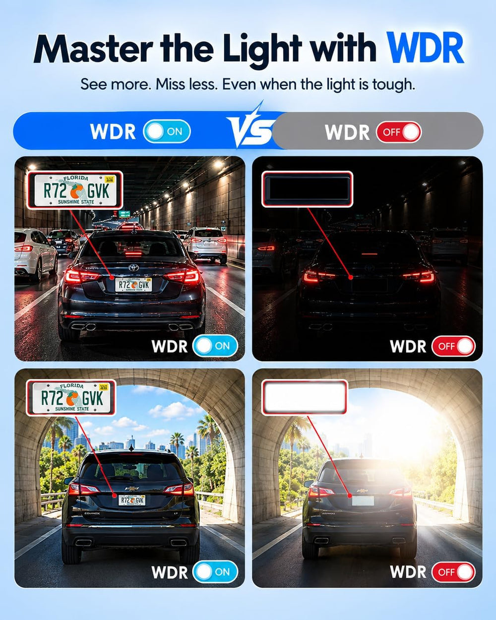 4K Dash Cam Front and Rear, HDR Night Vision, Parking Mode,App Control