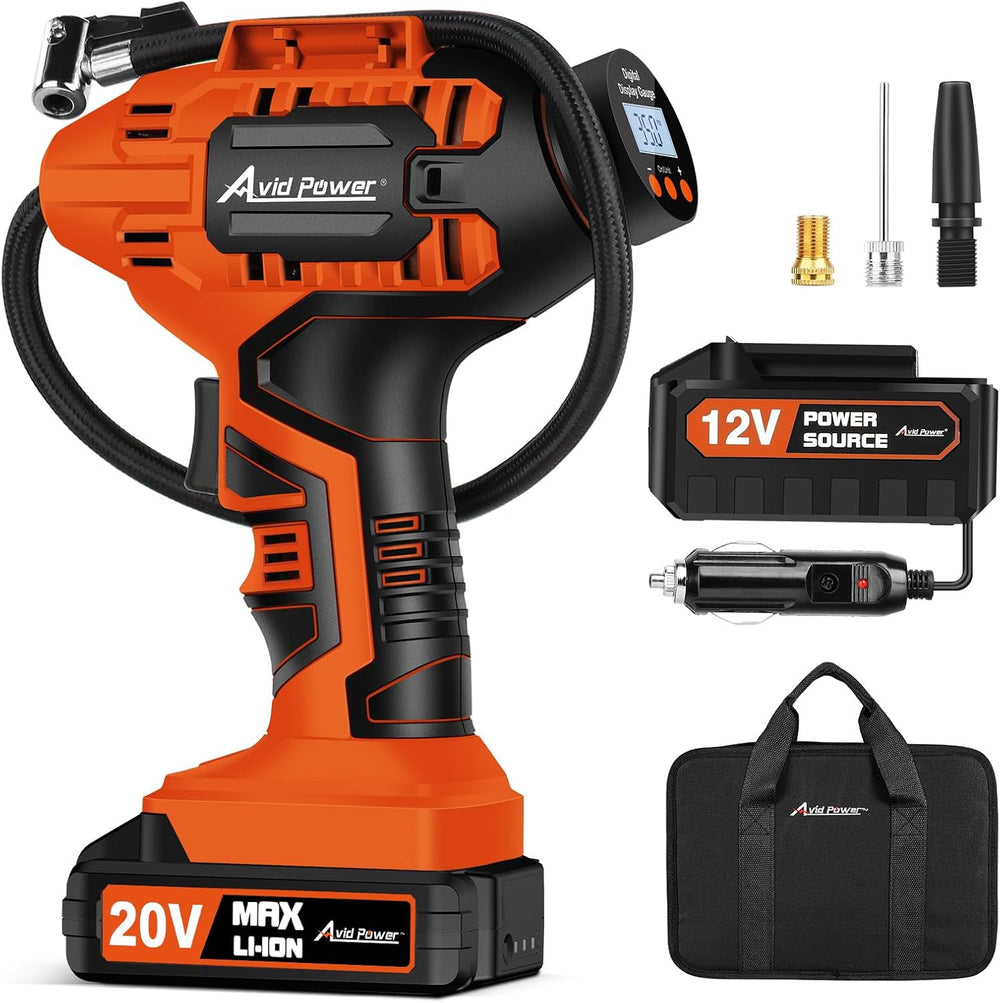 AVID POWER Cordless Tire Inflator Portable Air Compressor 20V Auto Shut-Off