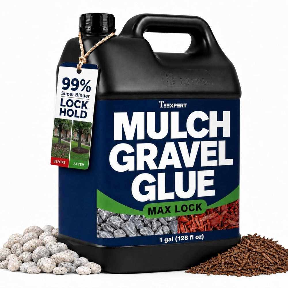 Teexpert Rock Glue for Landscaping: 1 Gallon Dry-Clear Mulch Binder Water-Bas...