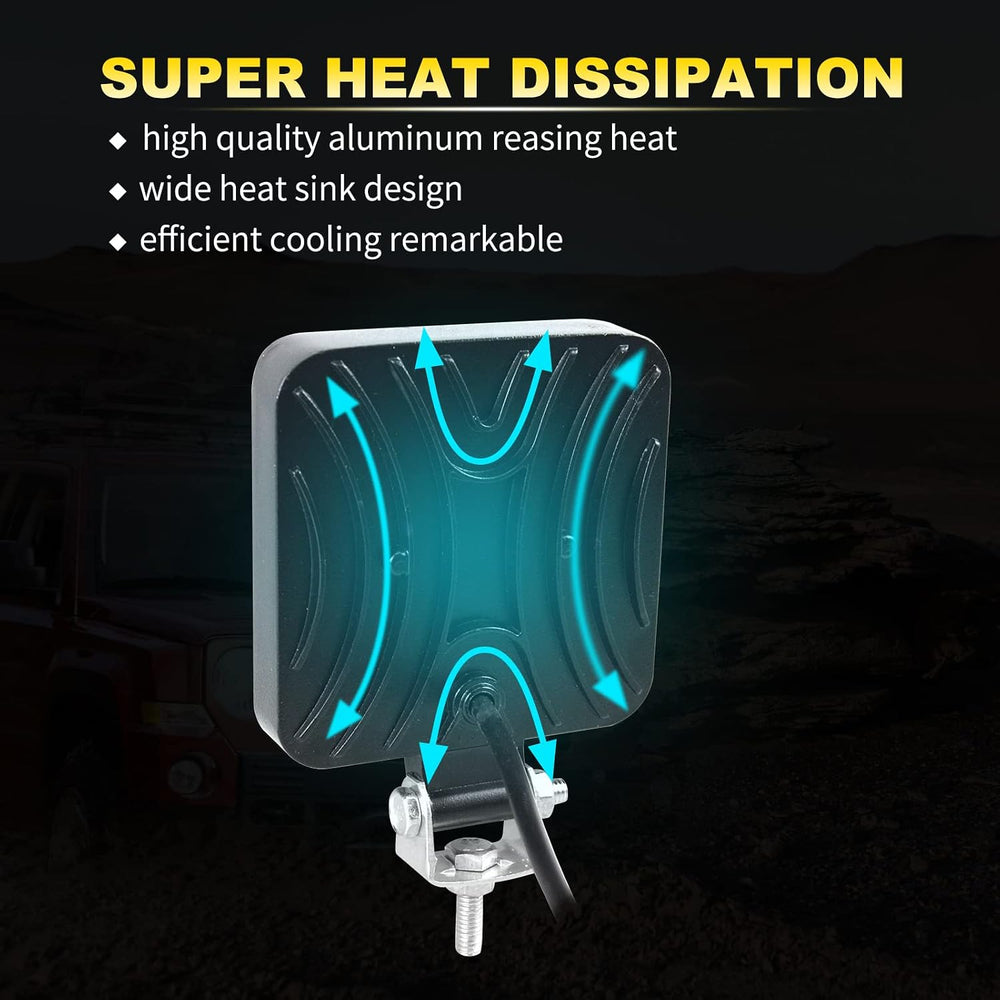 SKYWORLD led lights Offroad, 10pcs 3.34 inch 48W Square Spot Mini Driving Fog...