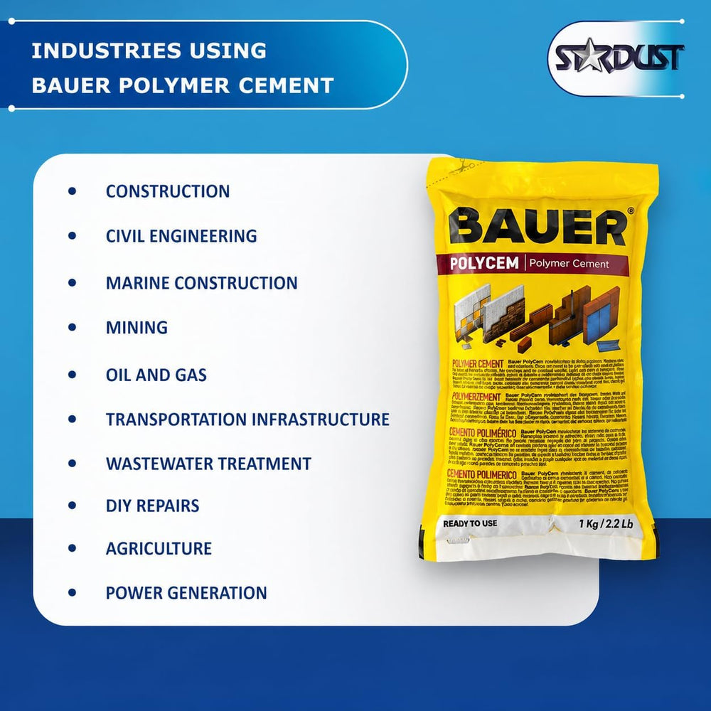 Bauer Instant Polymer Cement for Concrete, Stone, Tile & Brick, White