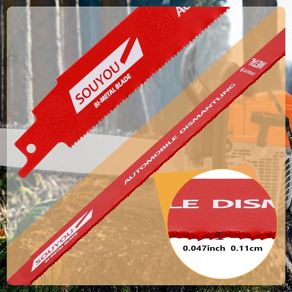 25 Pack 12 Inch 6/12 Tpi Reciprocating Saw Blades Bi-Metal with Perma-Shield ...