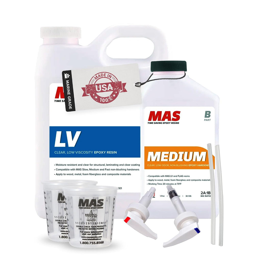 MAS Epoxies 2:1 Non-Blushing Marine Epoxy Resin Kit (1.5 Quart, Medium)