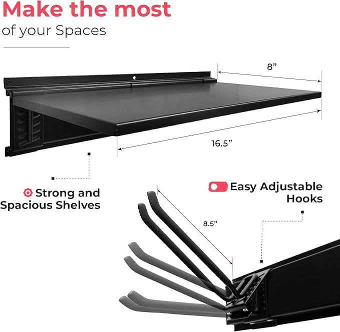 Heavy-Duty Garage Wall Storage System | Wall Mounted Tool Organizer Rack
