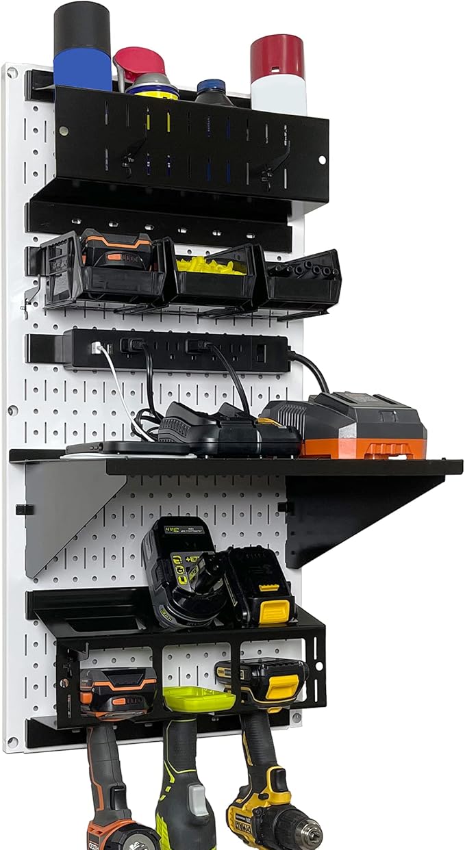 Wall Control Power Tool Storage Organizer Kit Cordless Drill Holder Charging