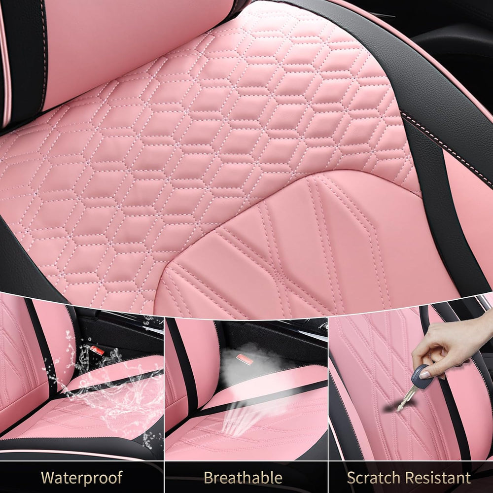 FLORICH Automotive Seat Covers Leather Pink Seat Covers for Cars Front Seats ...