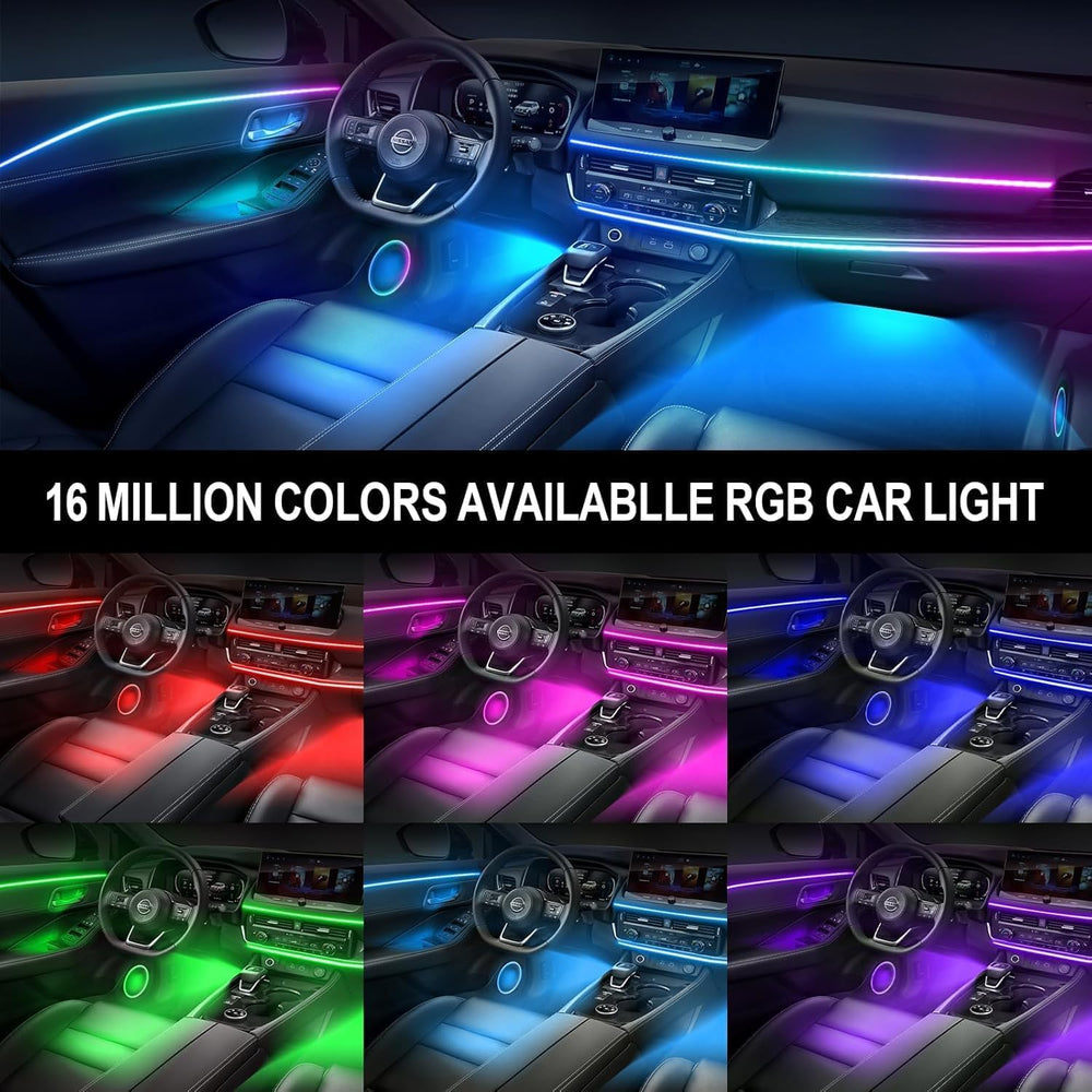 Smart Acrylic LED Car Interior Lights, 10-in-1 Fiber Optic Ambient Kit