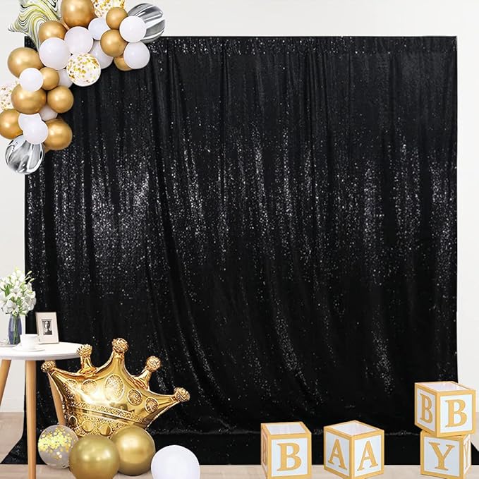 SquarePie Sequin Backdrop Less See Through Thick Background Glitter Curtain f...