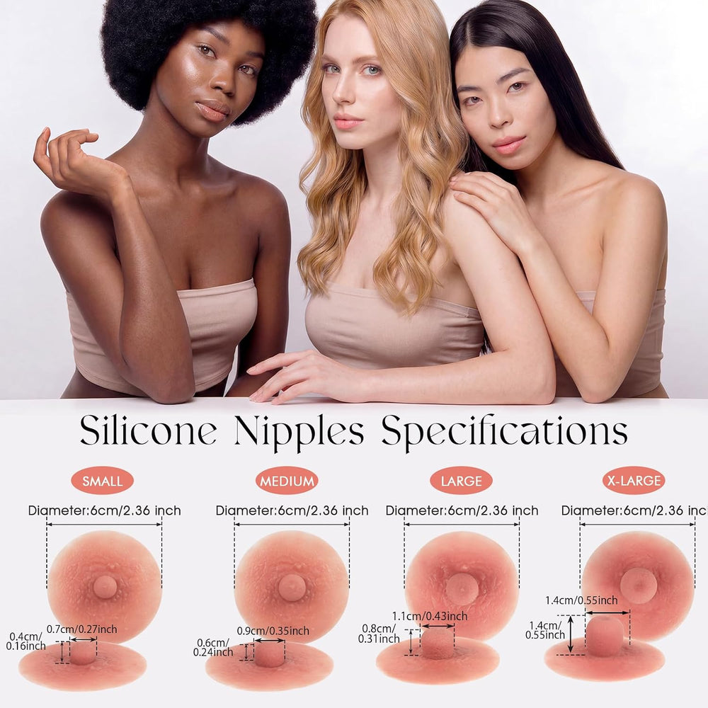 Vollence 6cm Adhesive Silicone Nipples,Reusable Attachable Silicone Nipple