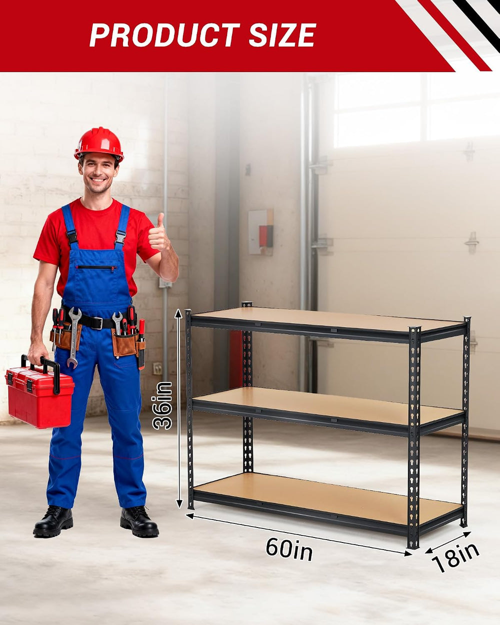 GarveeTech Heavy Duty Garage Shelving Units,3-Tier Adjustable Storage Shelves...