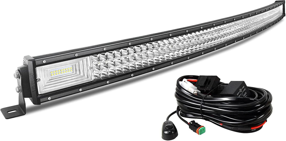 AUXTINGS 50 inch 648W Curved LED Light Bar, Spot Flood Beam Triple Row