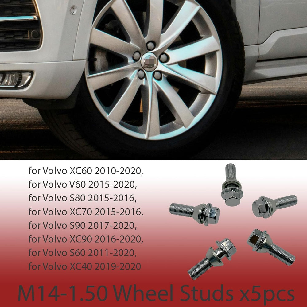 5Pcs M14x1.5 Wheel Lug Stud Bolts for Volvo XC60 V60 S80 31423735 | for Volvo...