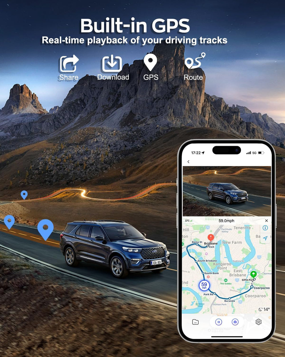 4K Dash Cam 360ยฐ View,4 Channel Front and Rear Dash Camera for Cars,Built-in ...
