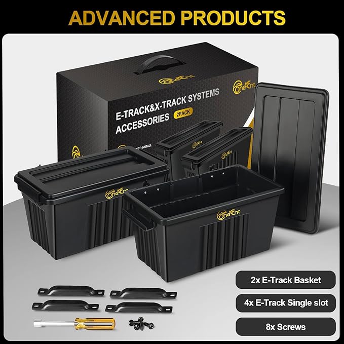 2 Pack E-Track Basket Storage Bin