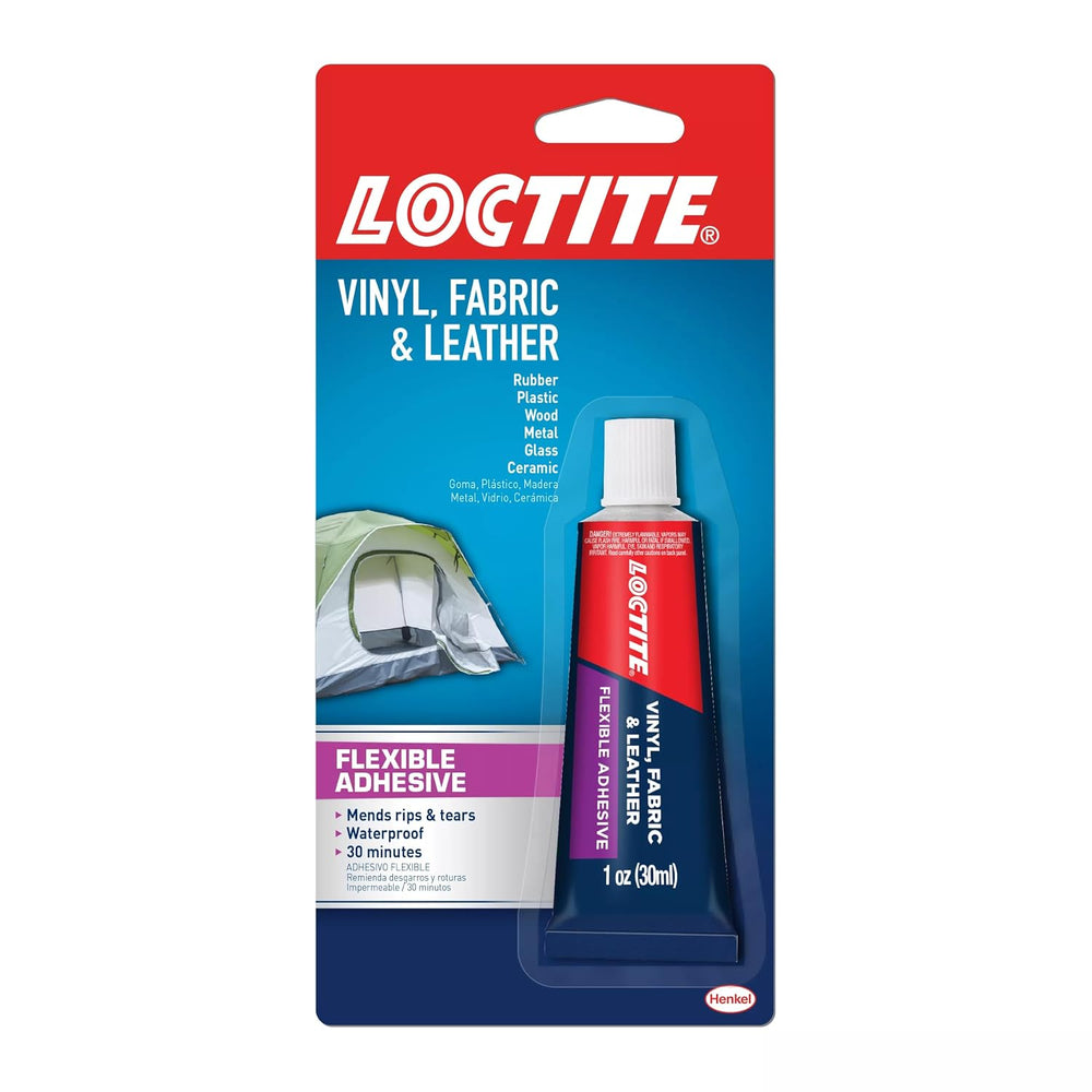 Loctite Vinyl, Fabric & Leather Adhesive, Clear, 1 Fl Oz, 6 Pack