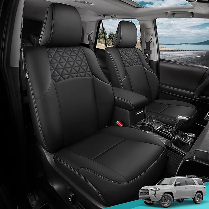 Seat Covers for Toyota 4Runner 2011-2024, Faux Leather Car Seat Cover Full Set