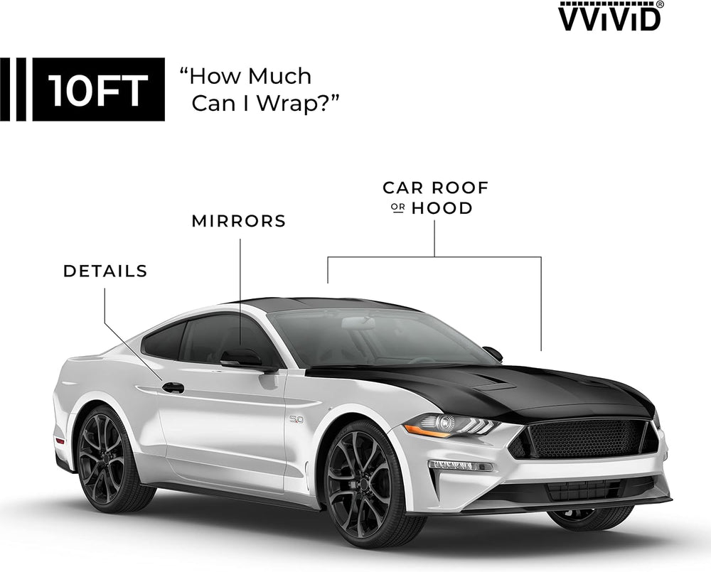 VViViD Matte Black Car Wrap Adhesive Film with Air Release (10ft x 5ft) Perfe...