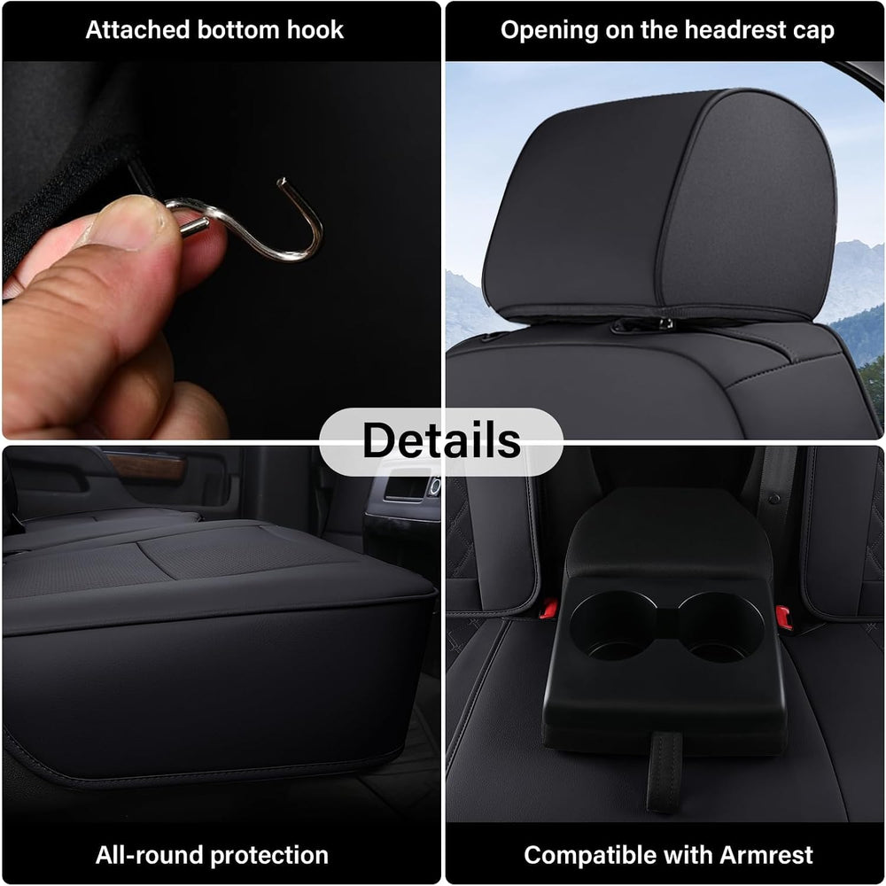 Coverado Chevy Silverado Seat Covers, Faux Leather Seat Covers Fit for Chevy ...