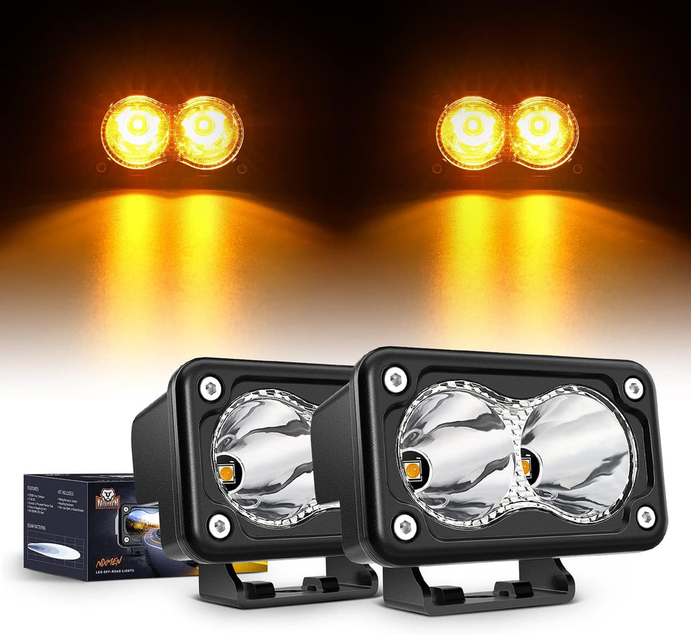 Nilight 3Inch Amber LED Light Pods 2PCS 10W Super Spot Fog Lights Auxiliary D...