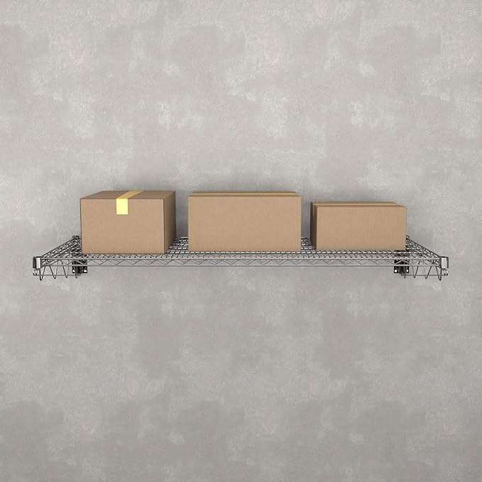 24" x 60" Chrome Wire Wall Mount Shelf
