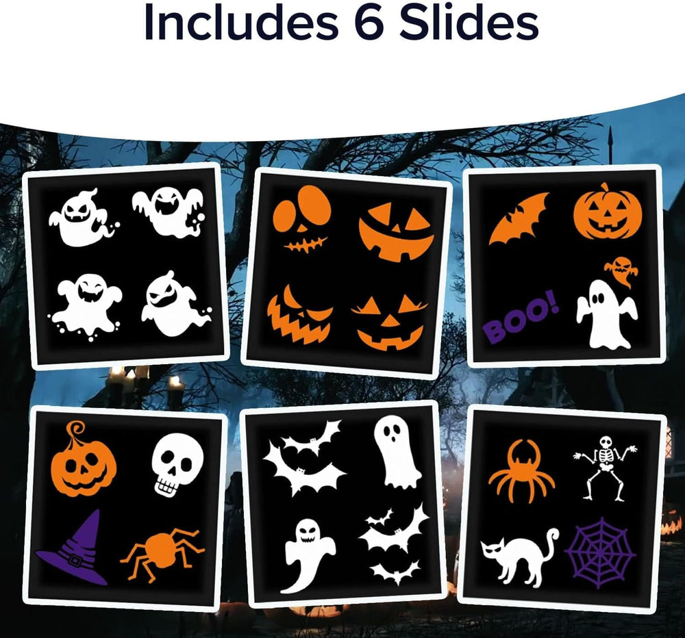 Star Shower Slide Show Halloween LED Projector, 6 Slides, Full-Color