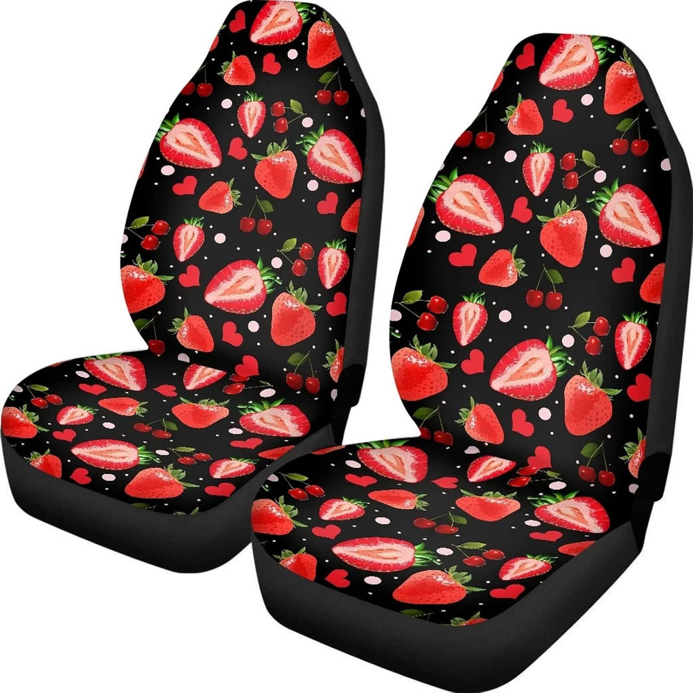 JoyLamoria Red Strawberry Car Seat Covers Lightweight Automotive Seat Cushion...