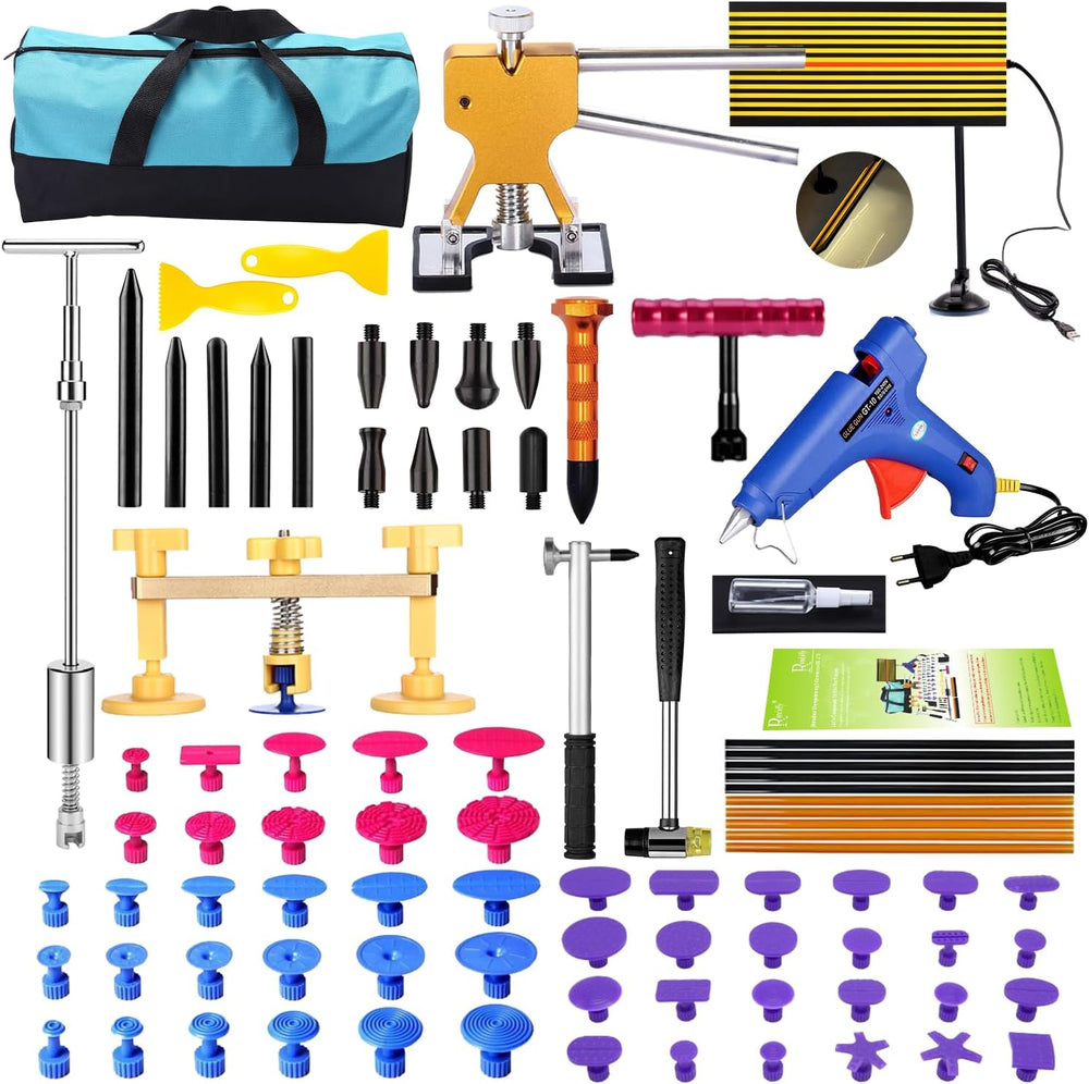 GLISTON DIY Paintless Dent Repair Kit 89pcs Dent Puller Tools Slide Hammer fo...