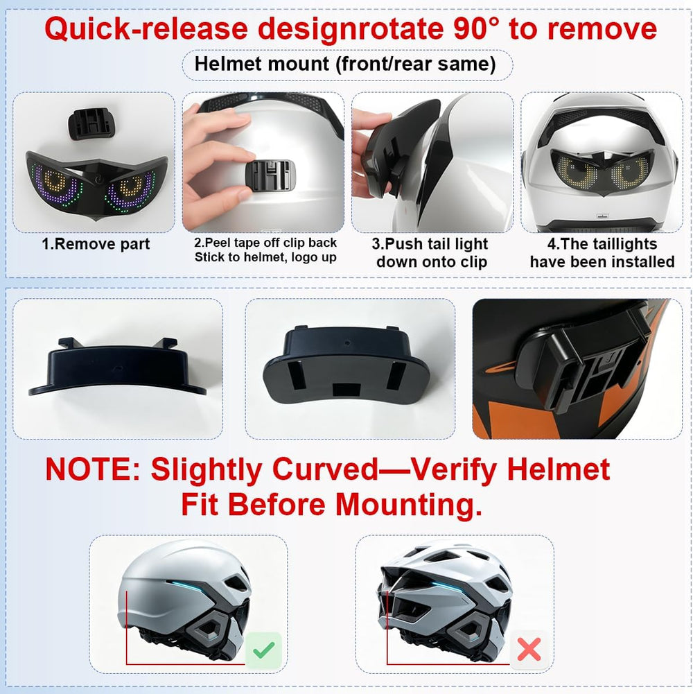 Crelander LED Helmet Light, App Controlled Smart Motorcycle Helmet Light, Wat...