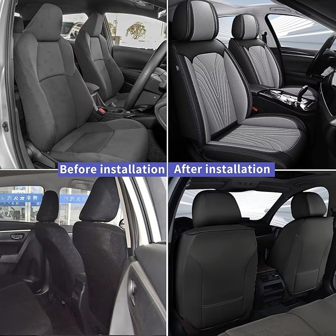 Front Seat Covers Fit for Toyota Camry 2012-2025 Faux Leather Automotive Seat