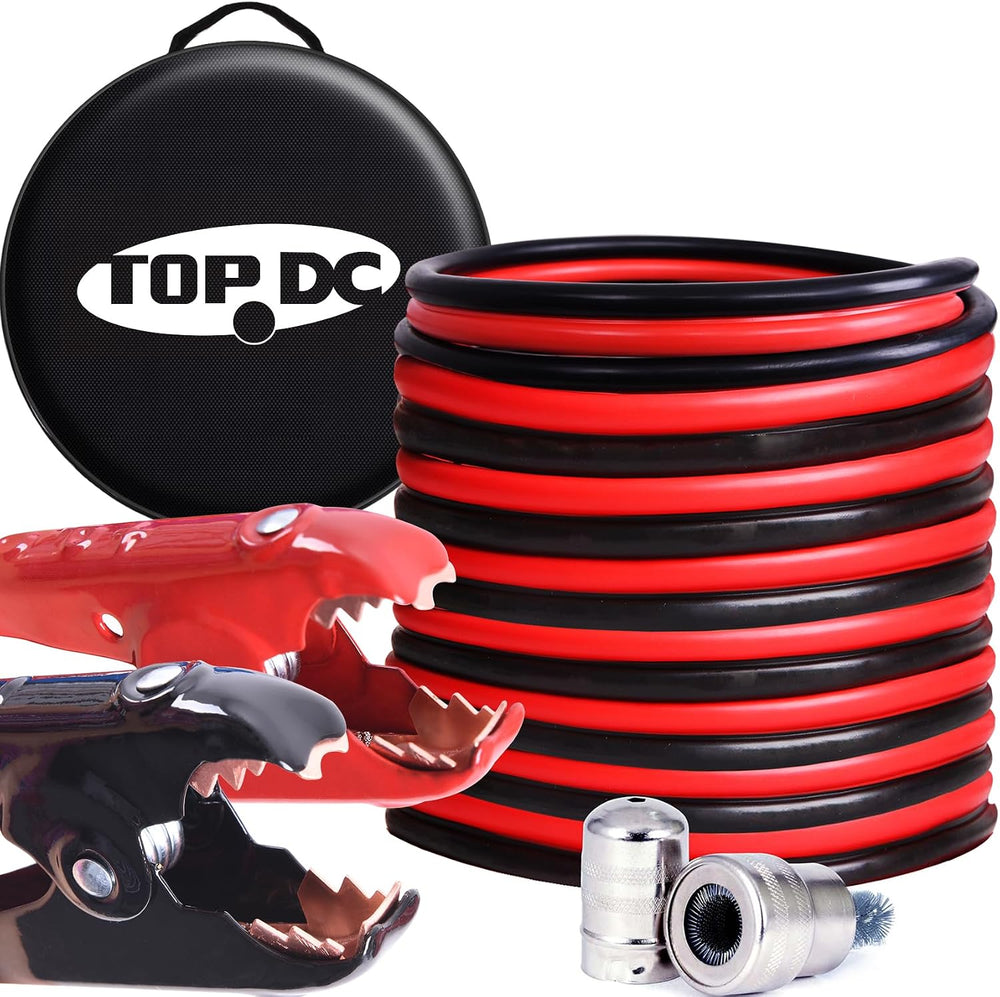 TOPDC 2 Gauge 20 Feet Jumper Cables