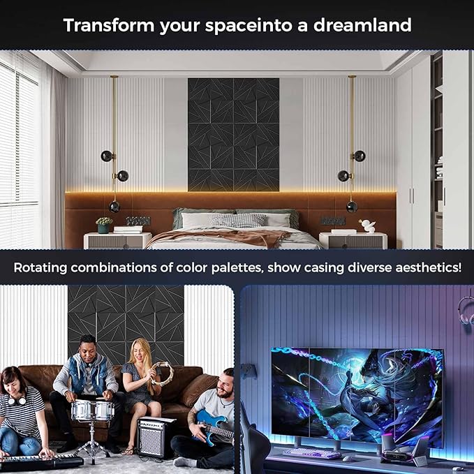 8 Pack Large Soundproof Wall Panels, 15.7 x 15.7 x 0.47 in Sound Proof Foam