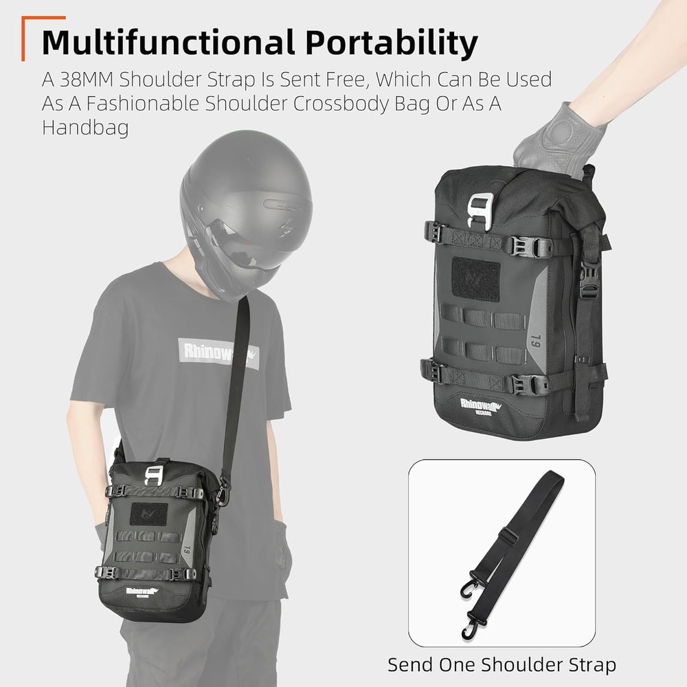 Rhinowalk Motorcycle Crash Bar Bag Waterproof 6L Motorcycle Frame Bag Saddle ...