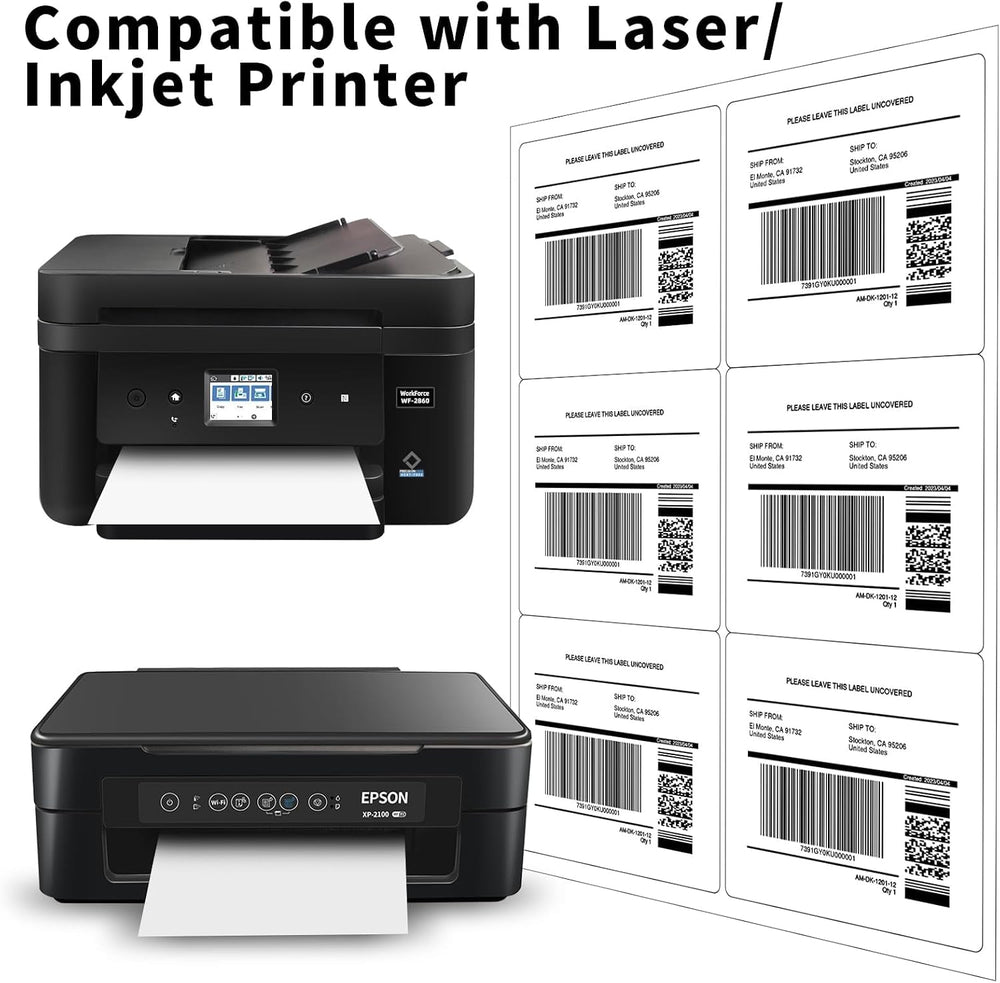 500 Sheets Shipping Labels 3000 Labels, 6 per Sheet Sticker Labels