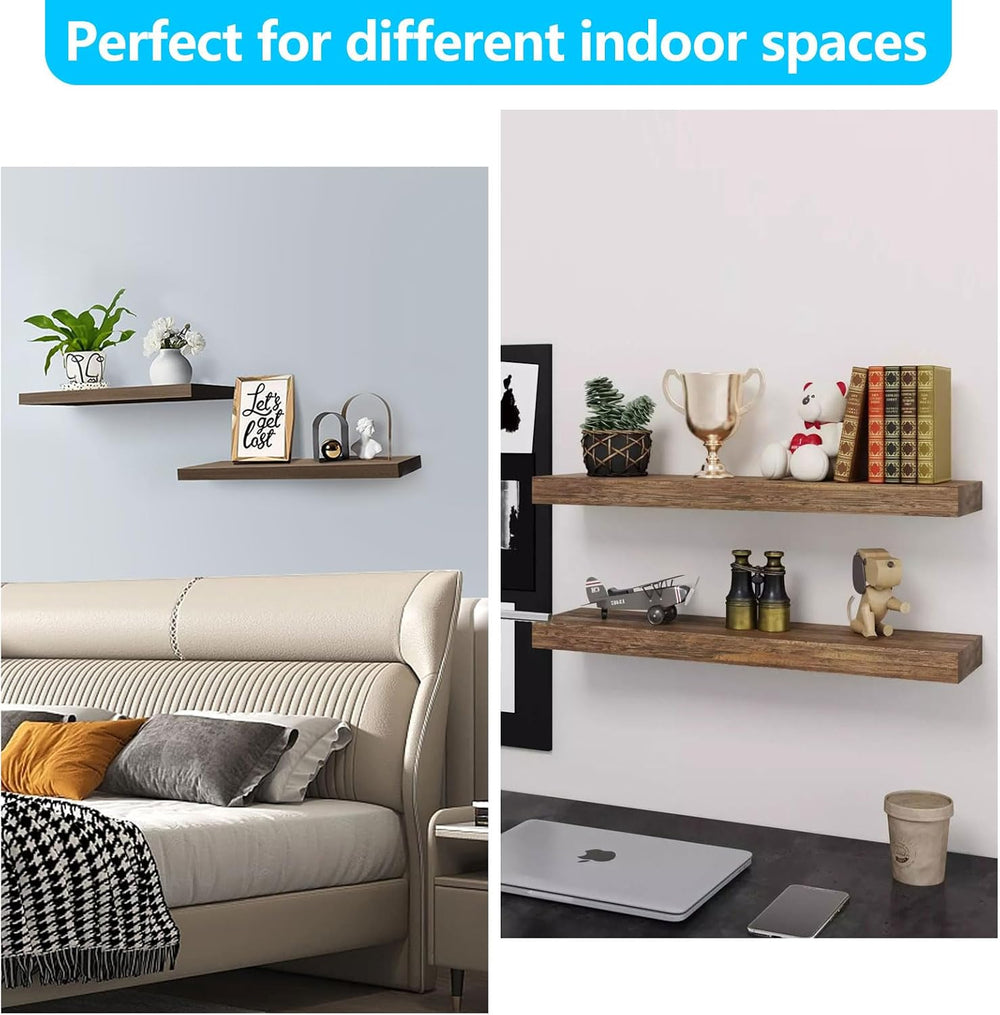 2pcs Floating Shelf Bracket, 17" Heavy Duty Hidden Shelf Brackets Hardwa...