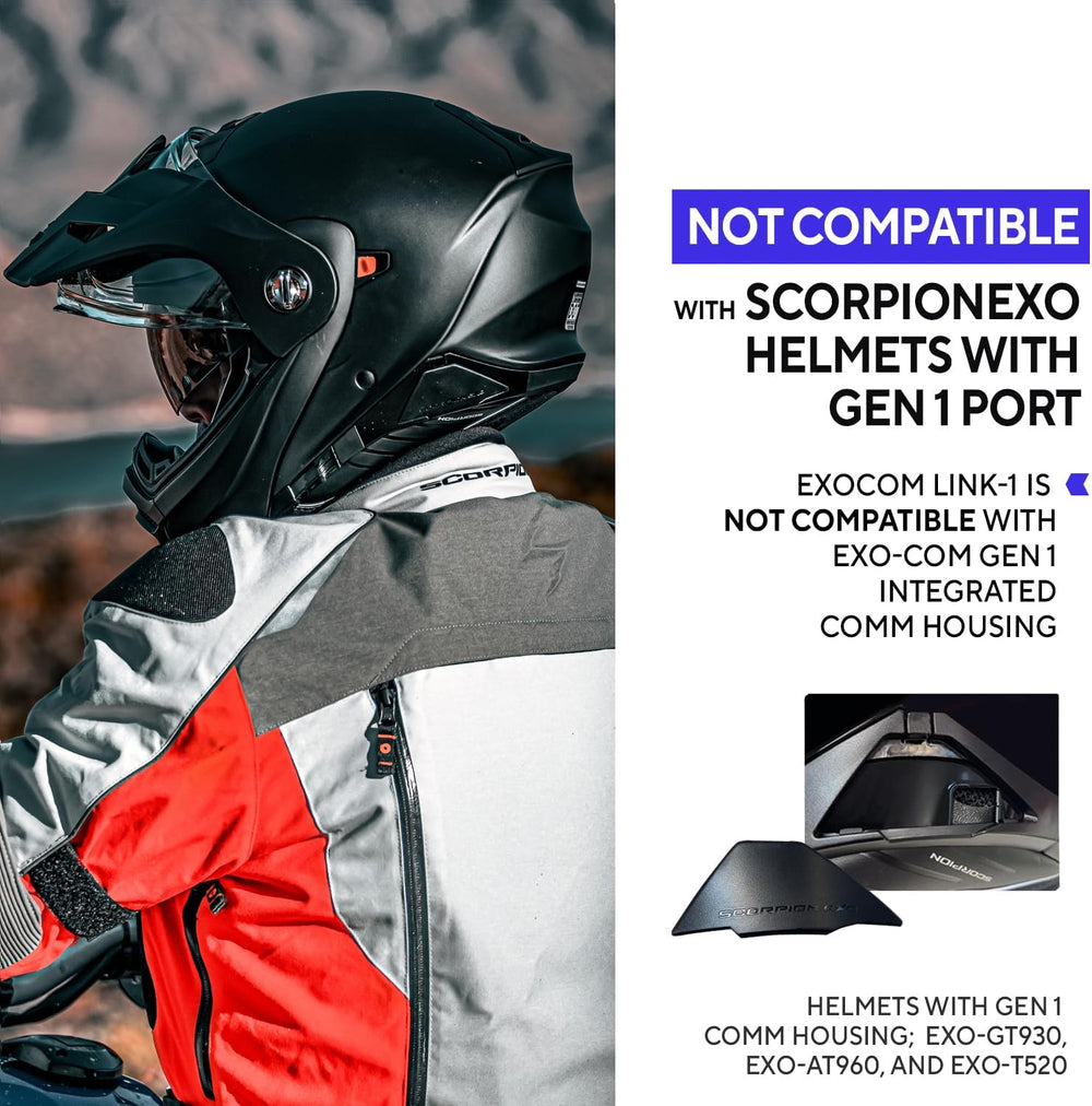 EXOCOM Link-1 Motorcycle Helmet 4 Rider Comm Bluetooth System Single Pack