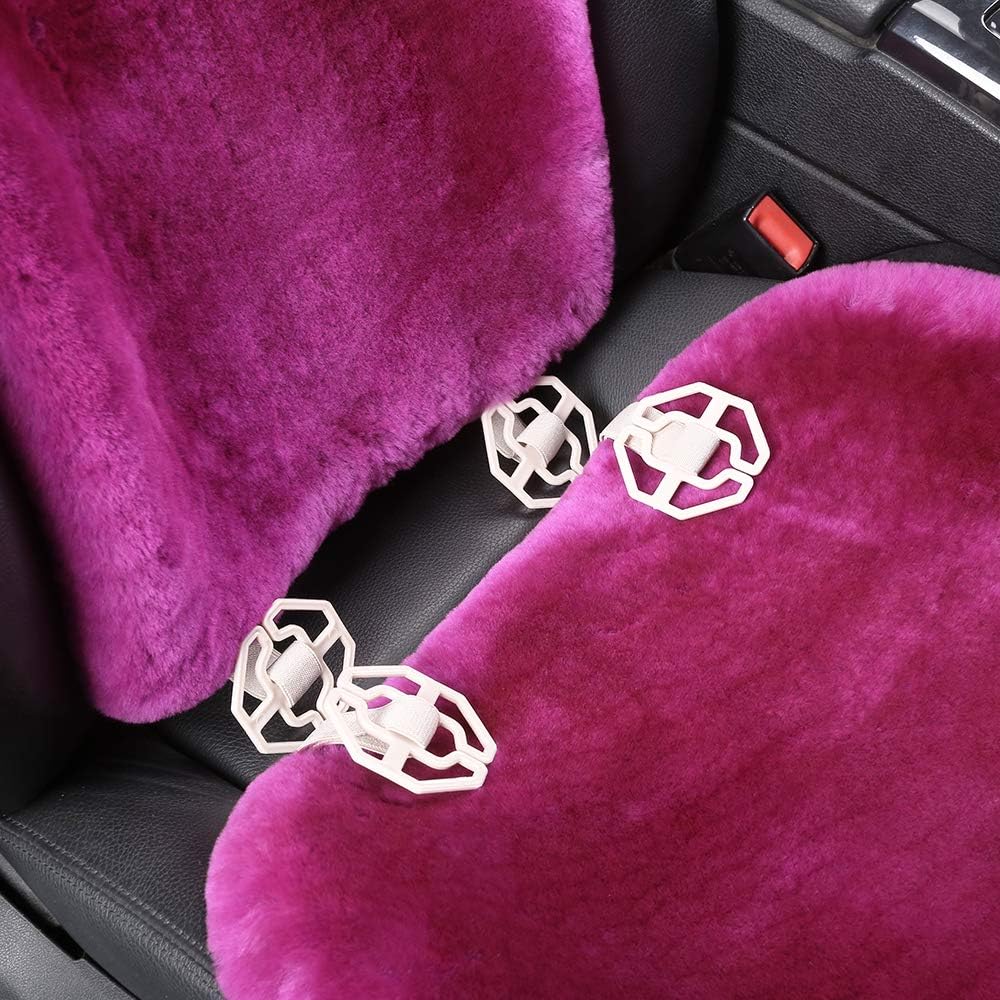 Fuzzy Sheepskin Car Seat Cover for Soft Fur Genuine Wool Cushion