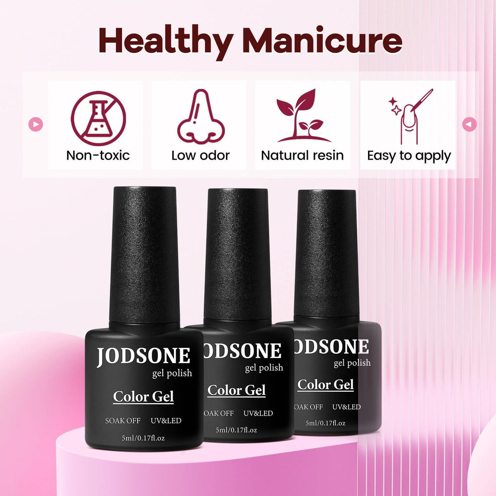 JODSONE 100 PCS Gel Nail Polish Starter Kit with U V Light 95 Colors Macarons...