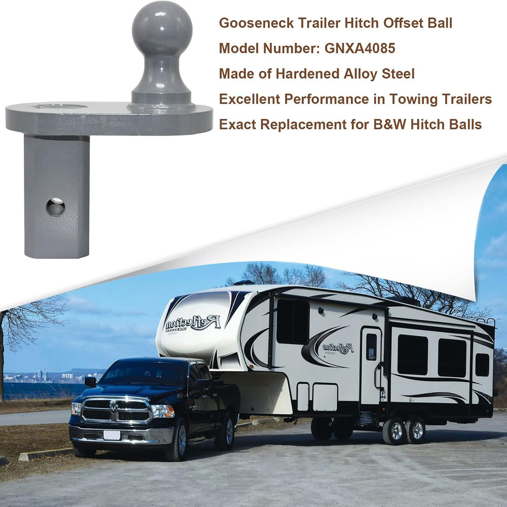 GNXA4085 Gooseneck Ball Extender, Heavy Trailer Hitch for B&W Trailer Hit...