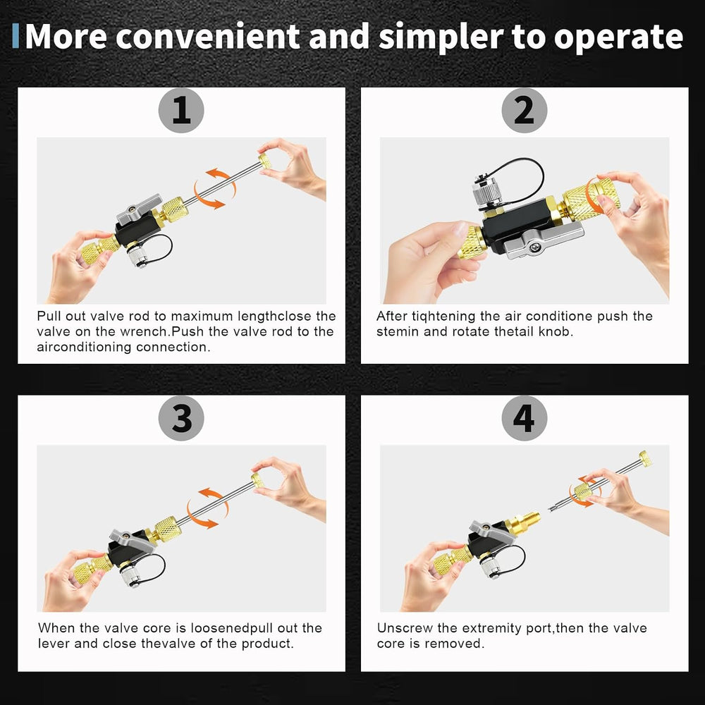 HVAC Valve Core Removal Tool, Mega Flow Vacuum-Rated Valve Core Removal Tool,...