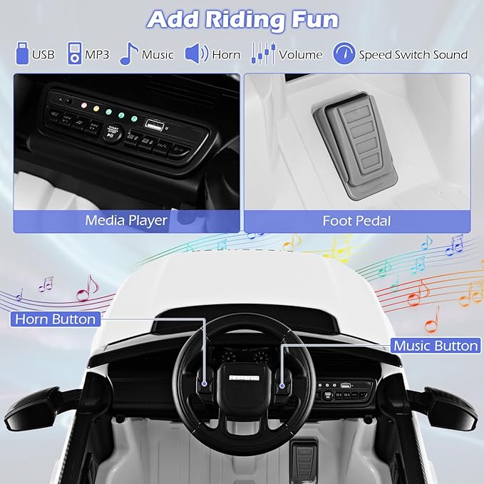 Costzon 12V Kids Ride On Car, Licensed Land Rover Electric Vehicle w/Remote