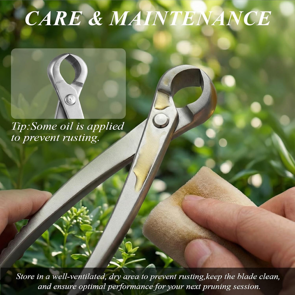 Bonsai Tools Set 3-Piece โ Knob Cutter, Concave Cutter & Scissors for Trim