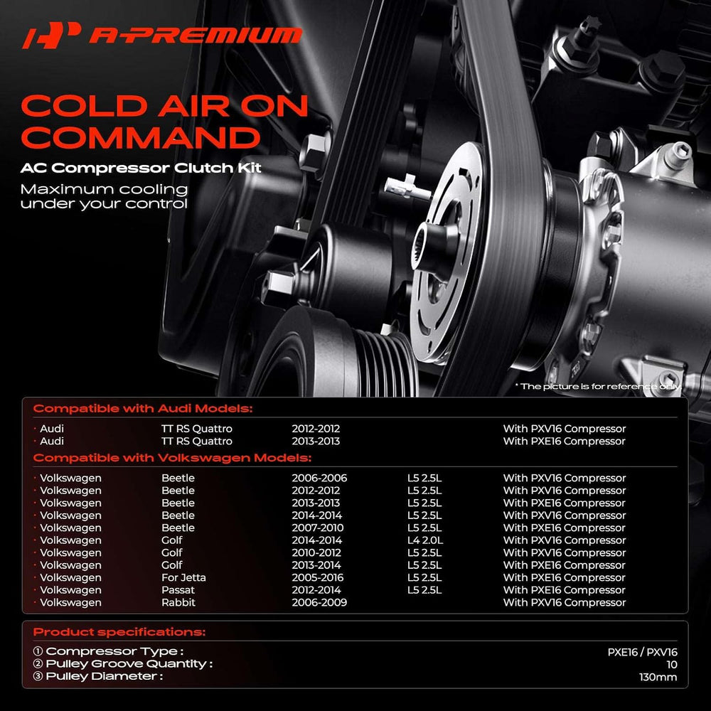 A-Premium Air Conditioner AC Compressor Clutch Pulley and Front Plate