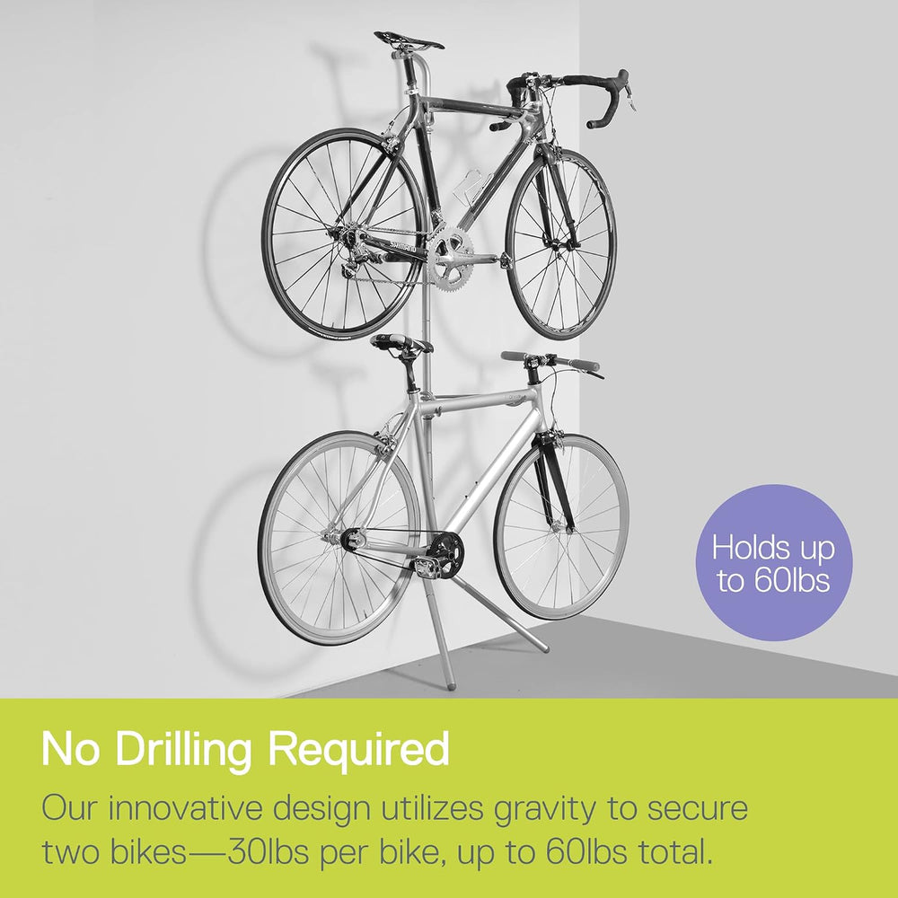 Delta Cycle Two Bike Gravity Pole Stand Garage, 2 Bike Storage Rack, No Drill...