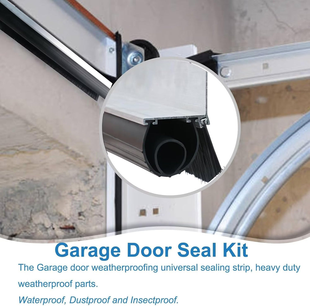 Duzzy Universal Garage Door Seals Kit, Weatherproofing Bottom Rubber with Bru...
