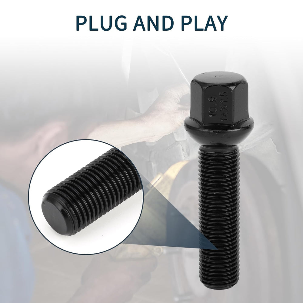 M14x1.5mm Ball Seat Wheel Lug Bolt for Volkswagen 19mm Hex 50mm Shank Length ...