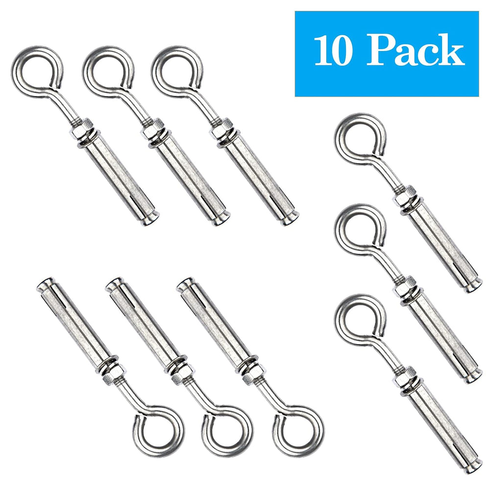 Shoulder Eye Bolts M10 Heavy Duty Shoulder Lag Eyebolts, Stainless Steel Expa...