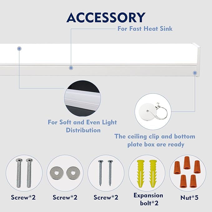 4FT LED Shop Light,Led Garage Ceiling Lights, LED Workbench Light,LED