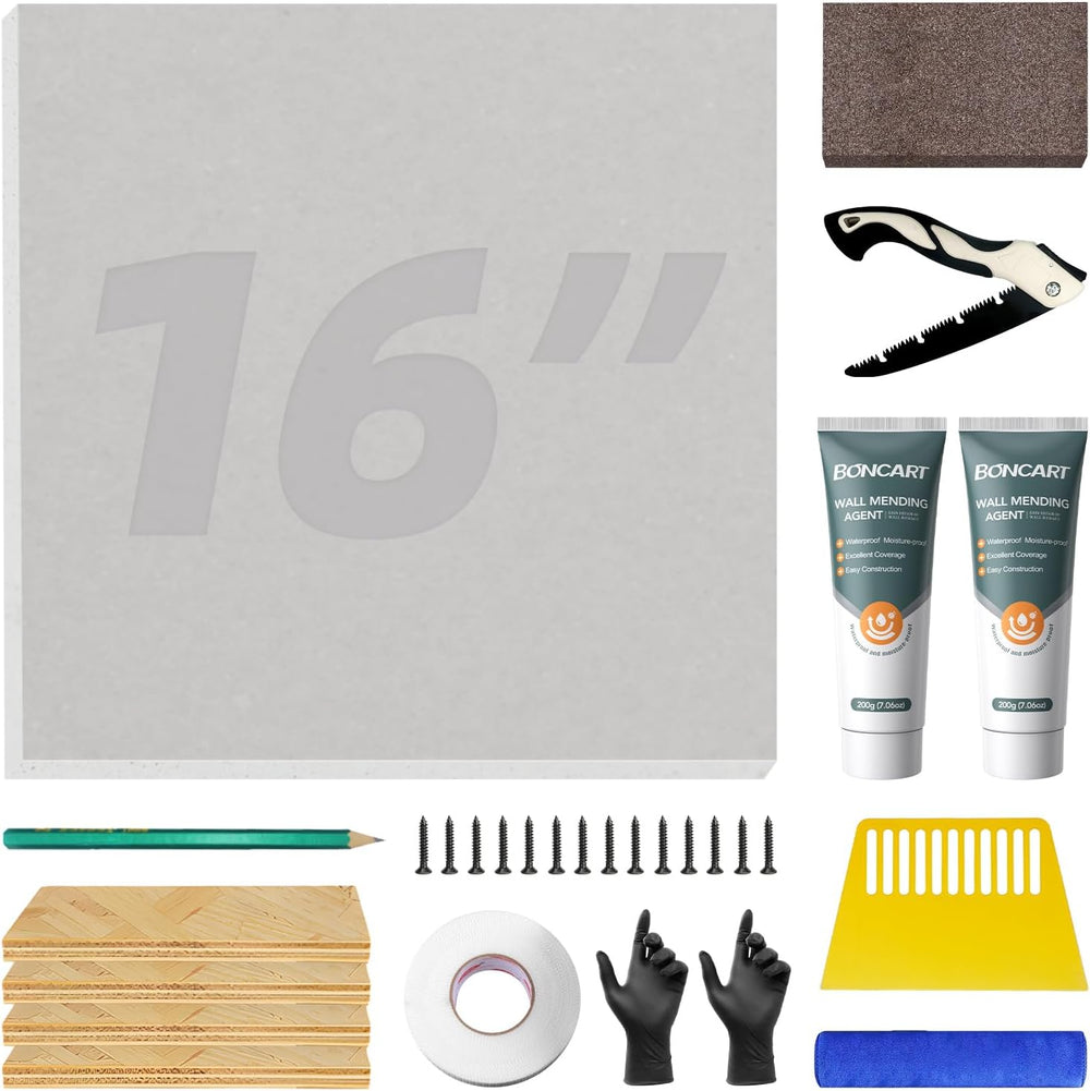 Drywall Repair Kit with 16"x16" Panel - Large Hole & Ceiling Patch