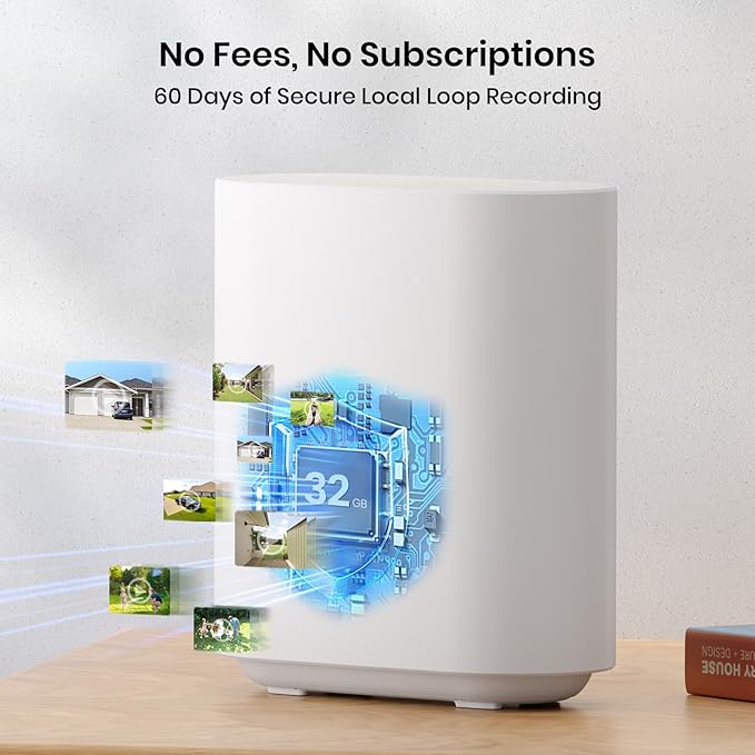 AOSU Security Cameras Outdoor Wireless, 4 Cam-Kit, No Subscription,