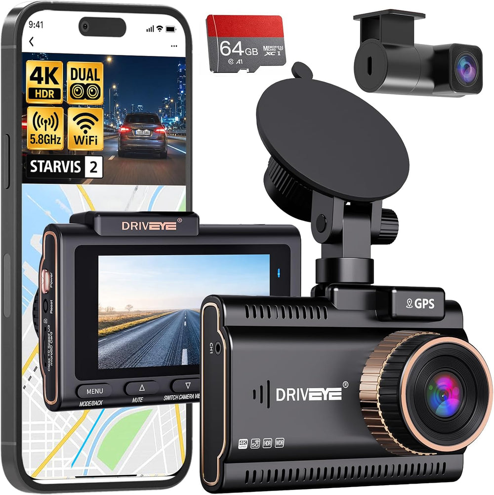 Dual Dash Cam Front and Rear, 4K+2K Car Dash Camera with STARVIS 2 Sensor, Wi...